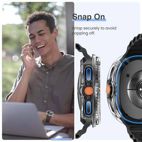 Image of VEMIGON Hard PC Case Compatible with Samsung Galaxy Watch 8 Classic 46mm 2025 Screen Protector, High Sensitive Protective Face Cover with Bumper Built-in Tempered Glass Film - (46mm Clear)