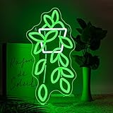 ineonlife Potted Pothos Neon Schild,Efeututen Topfpflanze Led Schild,Neon Sign für Wand Dekor,Grün Leuchtschilder Zeichen für Schlafzimmer,Wohnzimmer,Terrasse,Garten,Pflanzenladen,Blumenladen