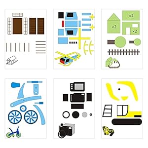 20 Stücke 3D-Drucker Zeichnungsformen Papierschablonen für 3D-Druckstift 40 Cartoon-Muster für Kinder DIY Malerei…