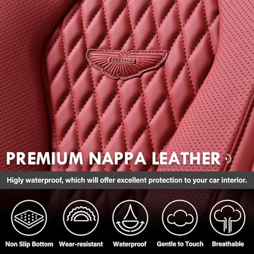 Image of Coverado Red Seat Covers, Car Seat Covers Front Seats, Driver Car Seat Cover, Waterproof Car Seat Covers, Car Seat Cushion, Front Auto Seat Covers, Car Seat Protector Universal Fit Most Cars
