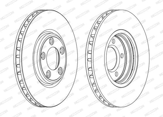 Disque de frein avant FERODO DDF1107C ventilé pour JAGUAR S-Type et LINCOLN LS