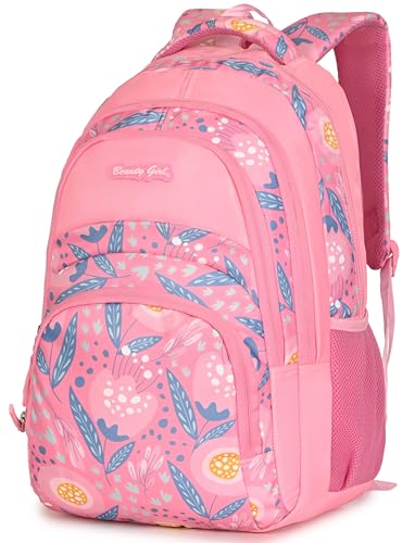 Image of BEAUTY GIRLS BY HOTSHOT FLORAL 1594|SCHOOL BAG|TUTION BAG|COLLEGE BACKPACK|LARGE SIZE|WATER RESISTANT|19 INCH|FOR GIRLS & WOMEN|36 LITERS BACKPACK