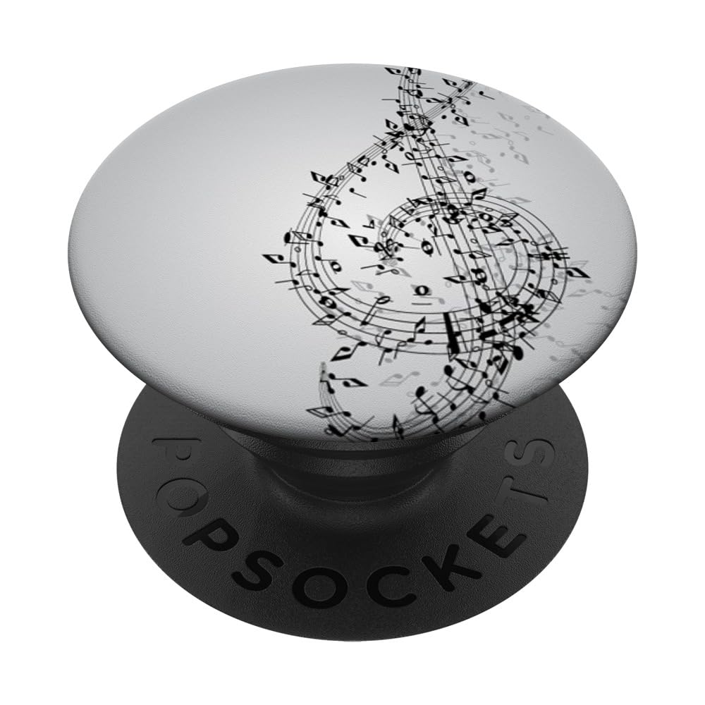 Music Notes Forming Treble Clef on White PopSockets PopGrip: Swappable Grip for Phones & Tablets PopSockets Adhesive PopGrip