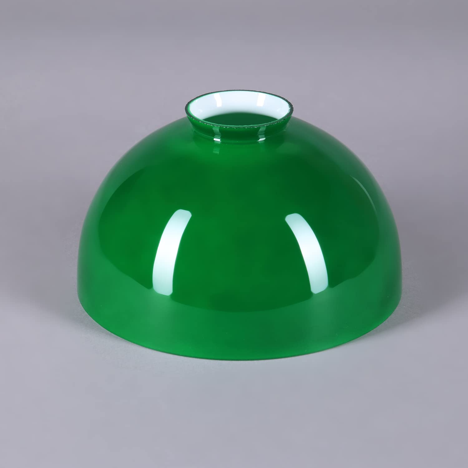 Glasschirm Lampenschirm rund Ø 180mm Lampenglas Ersatzglas beige, grün, weiß H-103/58mm f. E27 Weiß Beleuchtung