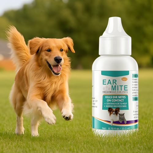 Jadeseal 22ml Haustier Ohrmilben Reinigungslösung, für Hunde und Katzen,Lindert Juckreiz, bekämpft Ohrmilben & reinigt Ohren, Reinigt & beruhigt gereizte Ohren, Gegen schlechte Gerüche