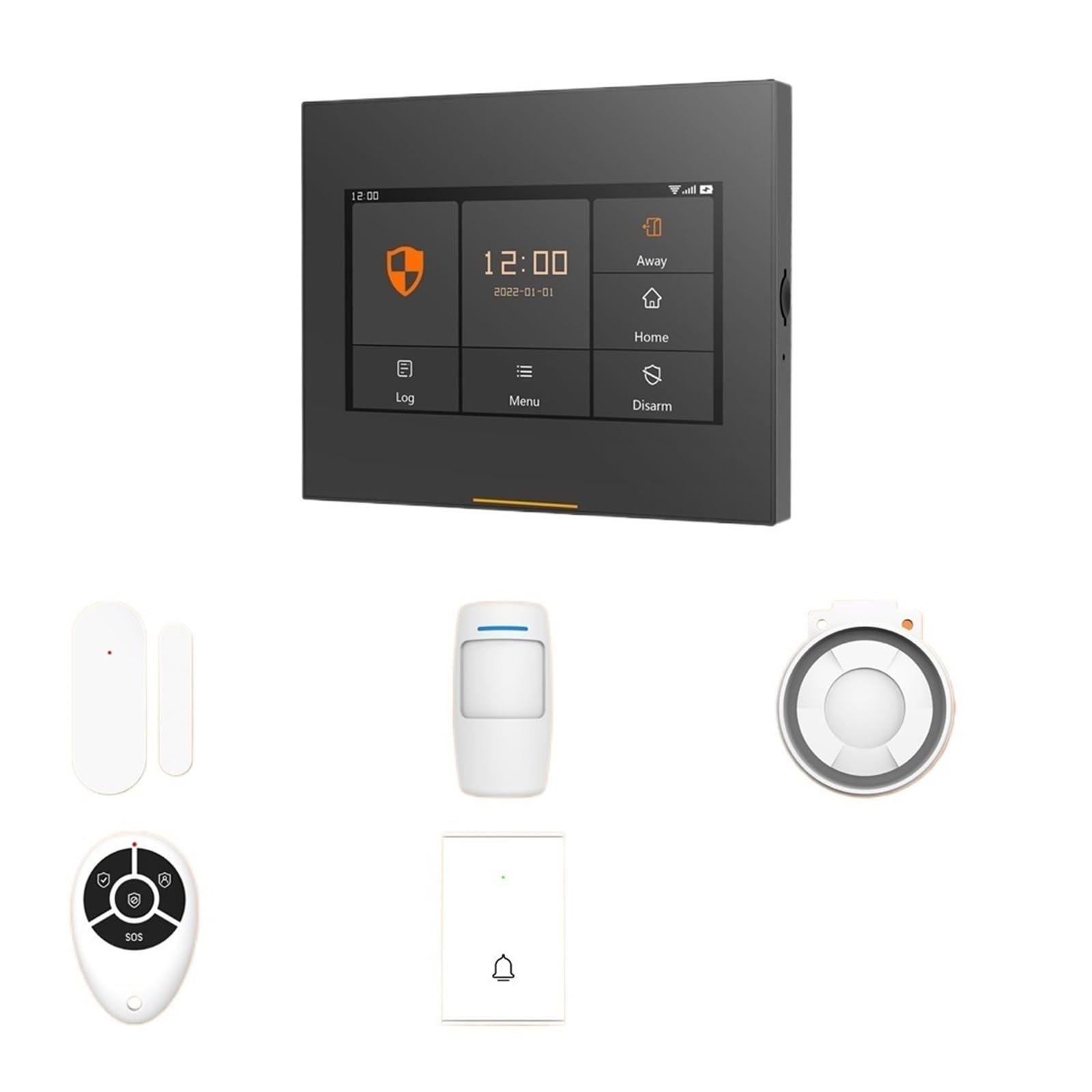 System alarmowy do domu, System alarmowy do domu, Inteligentny alarm Bezprzewodowy GSM Domowy system alarmowy Full HD Touch Z interfejsem użytkownika do bezpieczeństwa domu i bezpieczeństwa dzieci(Set