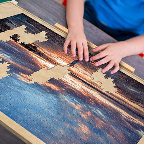 Becko Puzzle Board & Bracket Set/Wooden Puzzle Board Kit/Jigsaw Puzzle Plateau - with Puzzle Board for Up to 1000 Pieces - Thumbnail 6