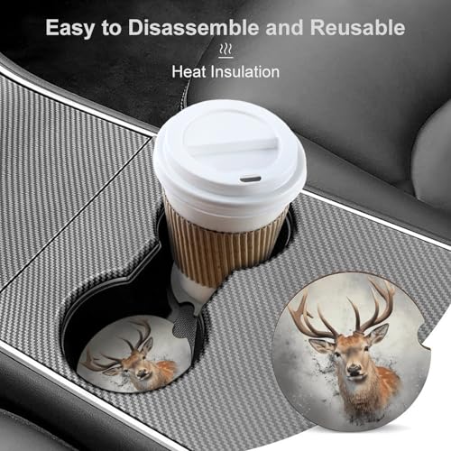 Portavasos de Madera Decorativo para Carro 2.6" miniatura 4