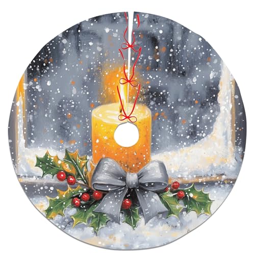 Base per albero di Natale con agrifoglio, decorazione invernale dorata per feste, elegante stile natalizio per interni ed esterni, 121 cm