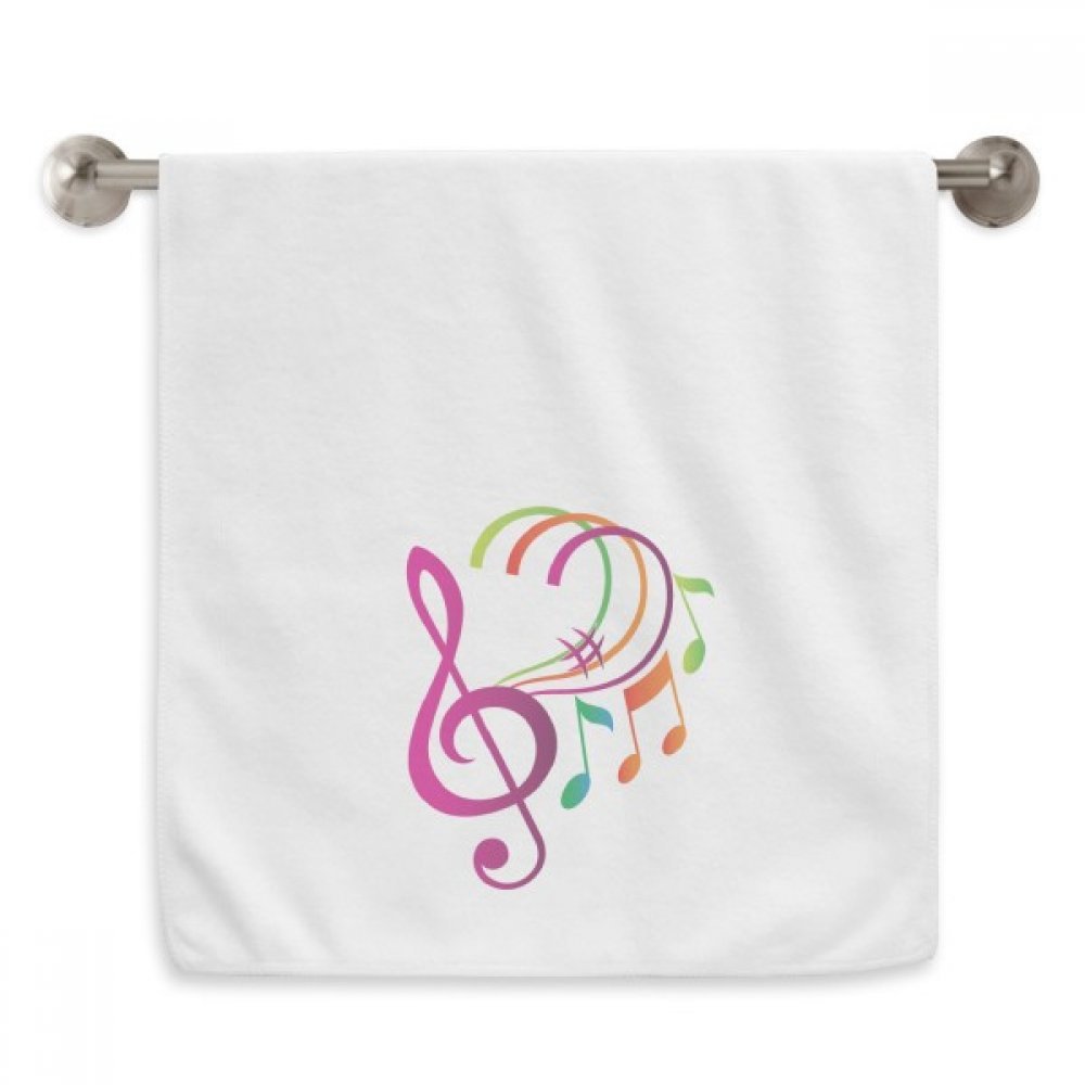 Serviette musique notation vert orange rose pour le sport et visage
