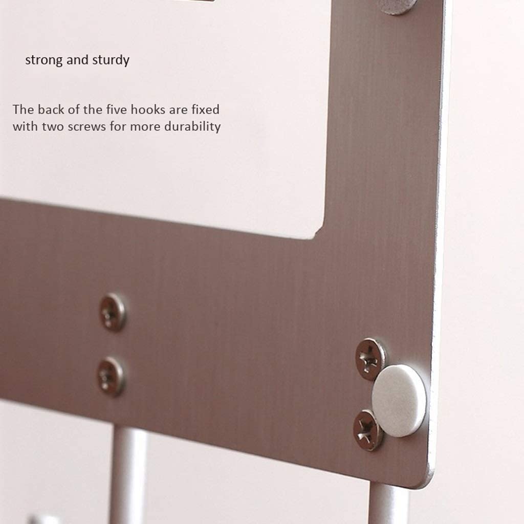 Perchero De Puerta Para Ropa Colgador De Gancho Para Abrigos De La Puerta Por Organizador Resistente Para Bata De Bolsa De Toalla De Abrigo - Perchero De Aluminio De 5 Ganchos Perchero De Perchero Coa