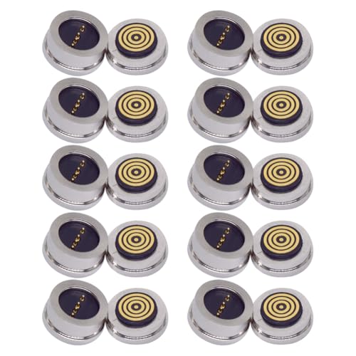 IMCCZONY 10 Pair 4PIN Round 360 ° Blind Suction Waterproof Magnetic Pogo Pin Connector Magnetic Charging Connector