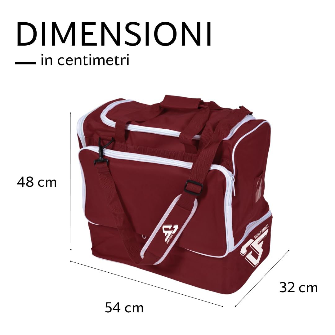 Borsone Calcio Uomo con Fondo Rigido, Scomparto Scarpe e Tracolla Regolabile, Borsone Palestra Grande con Tracolla Regolabile e Portascarpe, Borsone per Sport Uomo Donna Bambino - FRANKIE GARAGE