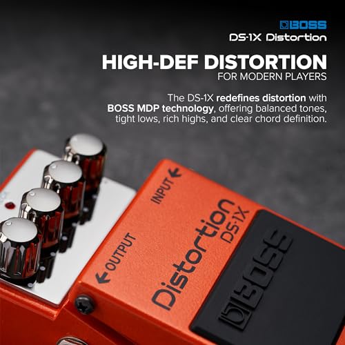 Image of BOSS DS-1X Distortion | Advanced Guitar Effect Pedal Powered by MDP Technology | High-Def Distortion for Modern Players from Crunch to Mega-Gain | Powerful Real-Time Processing | 5-Year Warranty
