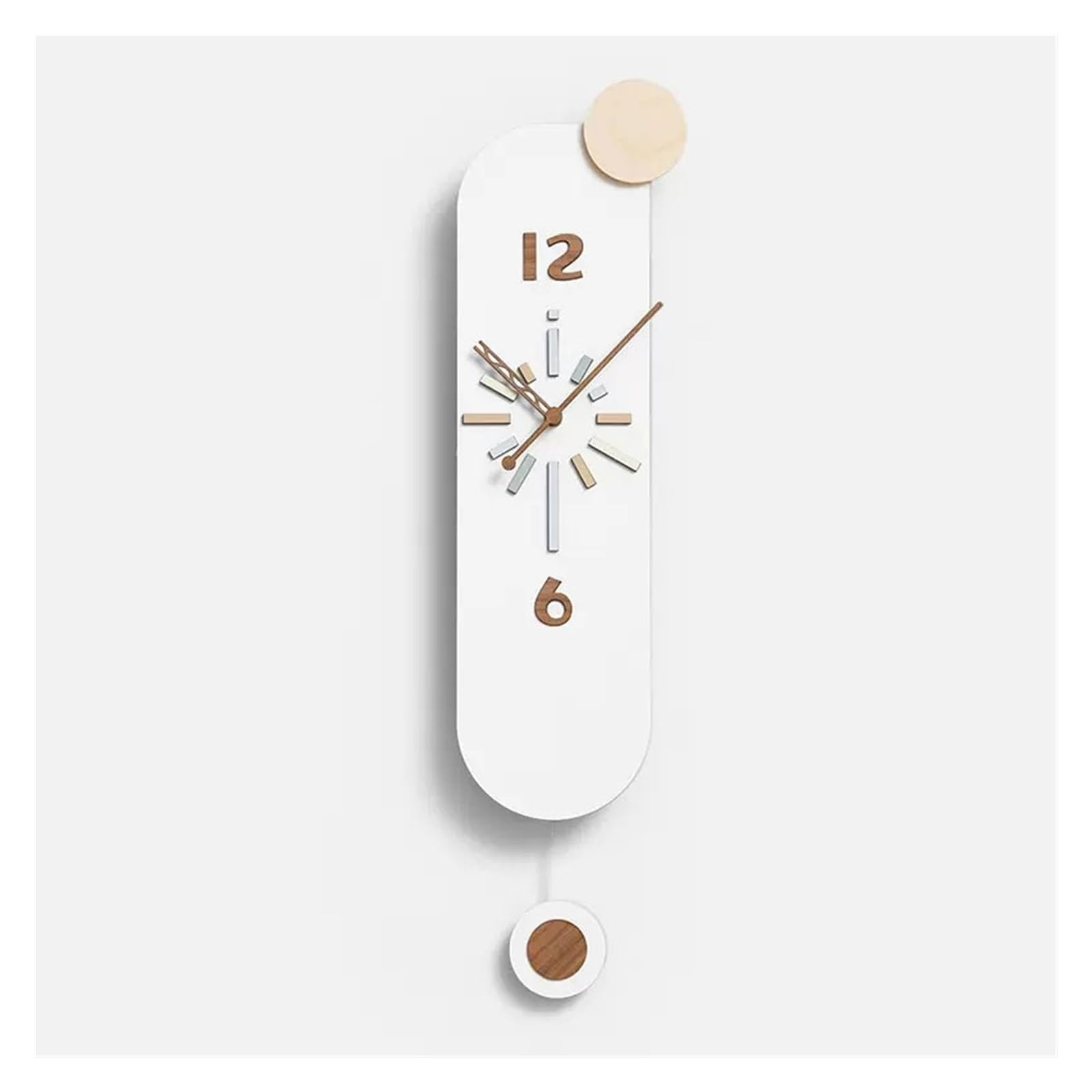 EINES No-punch Clock Wall Clock Living Room Modern Simple Cream Creative Dining Room Wall Hanging Minimalist Wall Clock(A)
