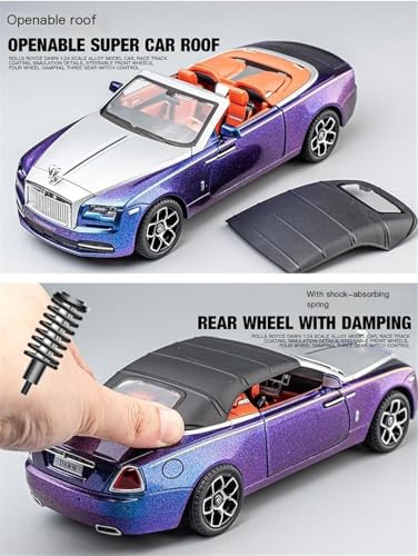 Image of Rolls Royce Dawnn 1:24 Model Car with Box, Zinc Alloy Pull Back Toy car with Sound and Light for Kids Boy Girl Gift [Colors as Per Stock] (Rolls Royce Dawnn 1:24)