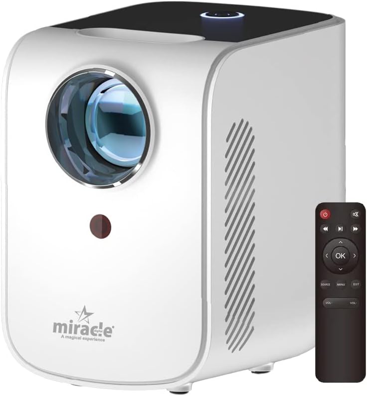 Miracle Digital Star HD Pro Projector Supports full HD,1500 lumens, built in speaker, HDMI input for fire TV stick,outdoor/indoor video projector, hi-def support 1080,connectivity HDMI,USB,AV,SD card.