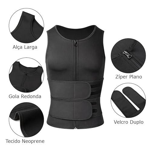 Cinta Modeladora Regata Térmica Masculina Compressão Abdominal e Suporte Postural XXL