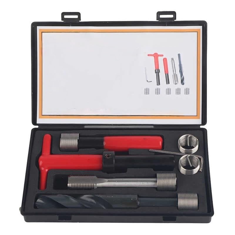 10PCS M18X1.5 Thread Repair kit Stainless Steel Twist Drill Wrench Thread Insert Thread Insert Set