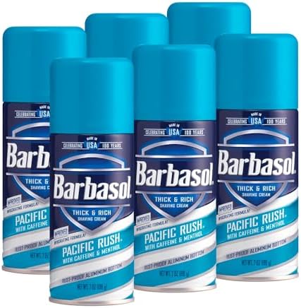 Barbasol Pacific Rush Thick and Rich Shaving Cream, 7 Ounce, Pack of 6