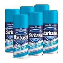 Barbasol Pacific Rush Thick and Rich Shaving Cream, 7 Ounce, Pack of 6