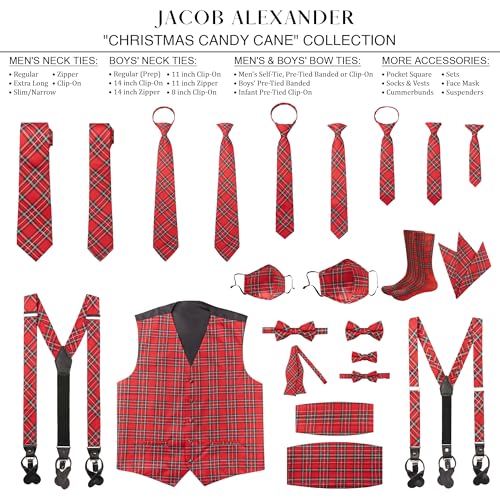 Jacob Alexander Red Christmas Plaid Men's Vest4