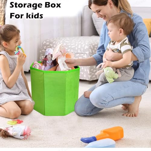 Image of FunBlast Fruit Design Multi-Functional Folding Storage Ottoman Box Organizer Cum Stool with Seat Cushion, Storage Boxes for Toys for Kids (Lemon)