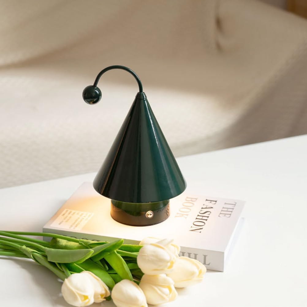 Lampa stołowa LED z kapeluszem czarownicy, ładowalna bezprzewodowa lampka nocna z grzybem, 3 kolory, bezstopniowe ściemnianie, sterowanie dotykowe, lampka nocna na Boże Narodzenie, zasilanie bateryjne