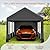 GarveeLife Carport, Heavy Duty 12FT X 20FT Carport Canopy, with 4 Load-Bearing Sandbags, Roll Up Mesh Window, Pe Waterproof Canopy, Reinforced Steel Pipes 1.3mm Tube Wall Thickness for Cars, Truck