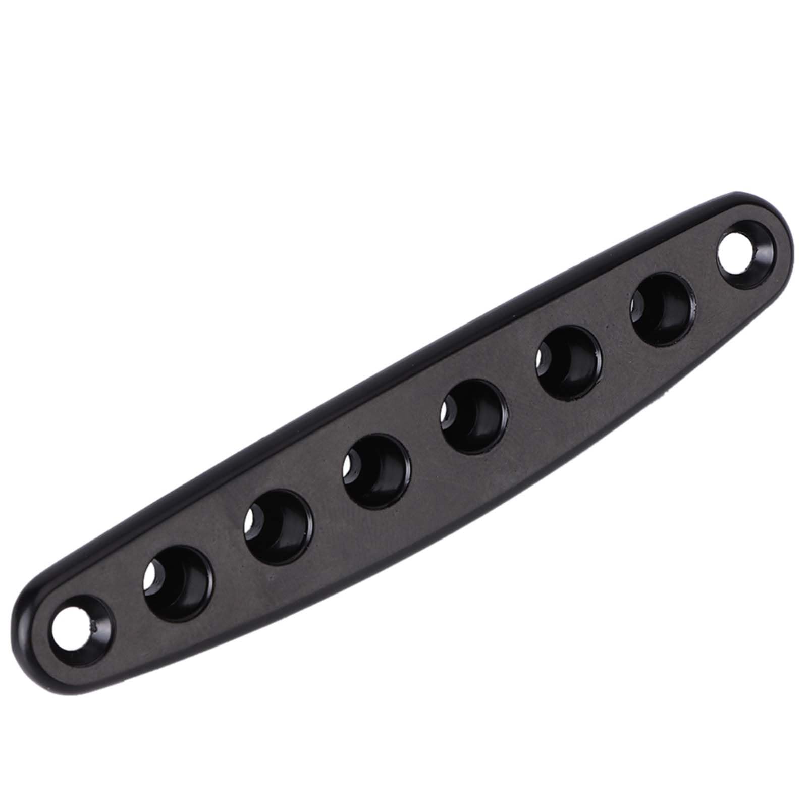 Kodrily Electric Guitar Bridges Bridge Parts, Zinc Alloy Guitar String Through Plate Mounting Ferrules with Screws, Guitar String Ferrules Metal Thru Body Replacement Parts Black