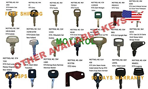 5 Pk 9901 2860030 Key Fits For Jlg Upright Scissor Lift, Man Lift, Boom Lift T350, 2033E3, #TOP2