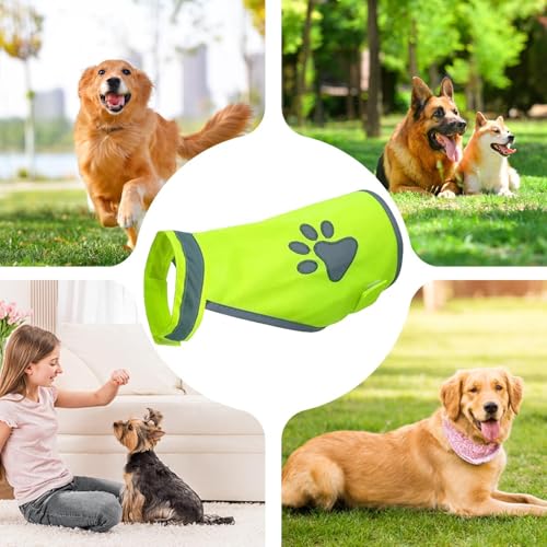 Sicherheitsweste für Hunde, reflektierender Hundemantel, Warnweste für Hunde, Sicherheitsweste für Haustiere, Haustier-Sicherheitsweste, Hundepfoten-Design, schützt Ihren Welpen bei Abenteuern, Jagd