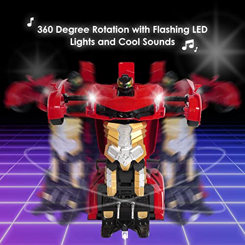 Aced Kids Toys - 1:12 Scale Hand Gesture Deformation And Remote Control Transformation Robot Rc Car Toy With Light And Music - Birthday Gift For Youth, Boys And Girls (Yellow) #TOP4