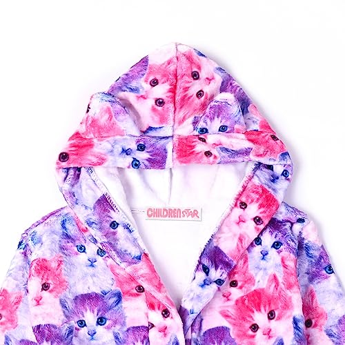 CHILDRENSTAR Girls Robe Kids Cat Bathrobes Plush Soft Fleece Pajamas Sleepwear3