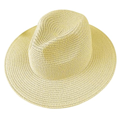 Fedora Hat for Kids Western Cowboy Cowgirl Hats Summer Panama Beach Straw Sun Hat Cap for Boys Girls 4-8 Years2