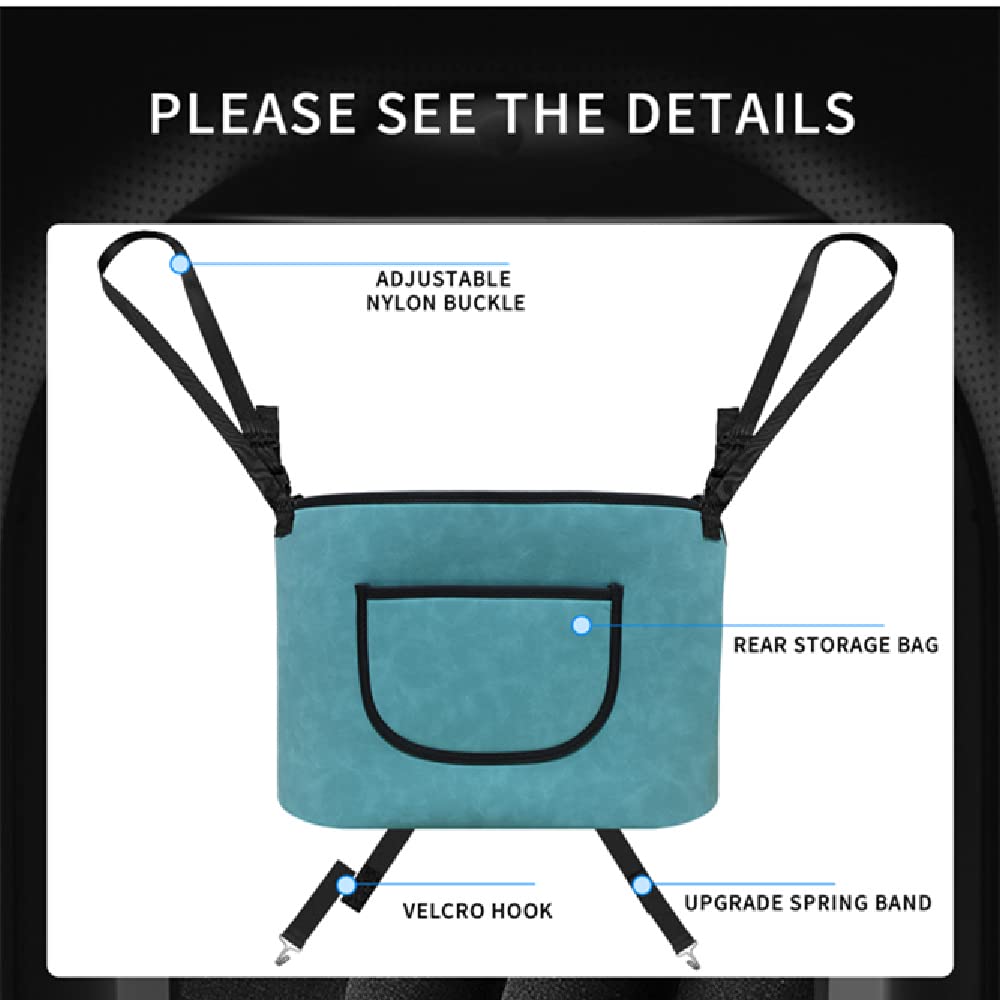Bolsa de almacenamiento para asiento de coche, bolsa de almacenamiento ajustable de gran capacidad, bolsa de control central para asiento (azul)