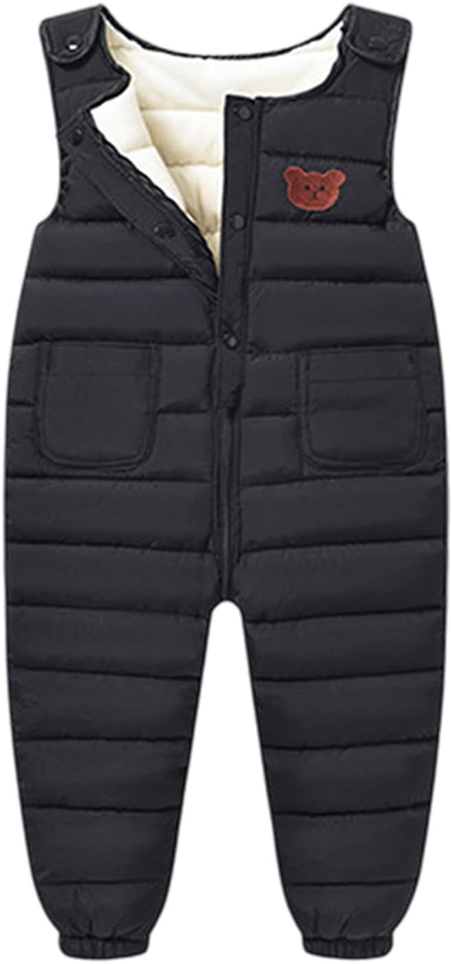 Toddler Kids Snow Bib Overalls Waterproof Insulated Ski Snowbib Baby Boys Girls Winter Warm Down Long Pants Thick Ski Romper