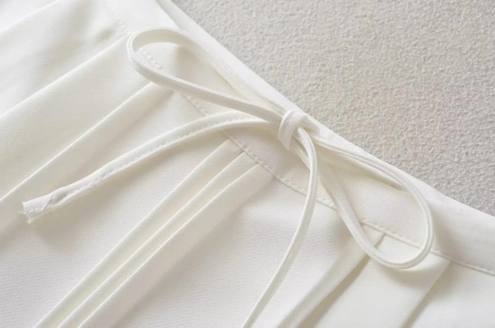 SWEPER Jupe Courte Femme - Mini Short Cargo pour Femme, Jupe Décontractée, Slim, Taille Haute, À Lacets sur Le Devant, Été