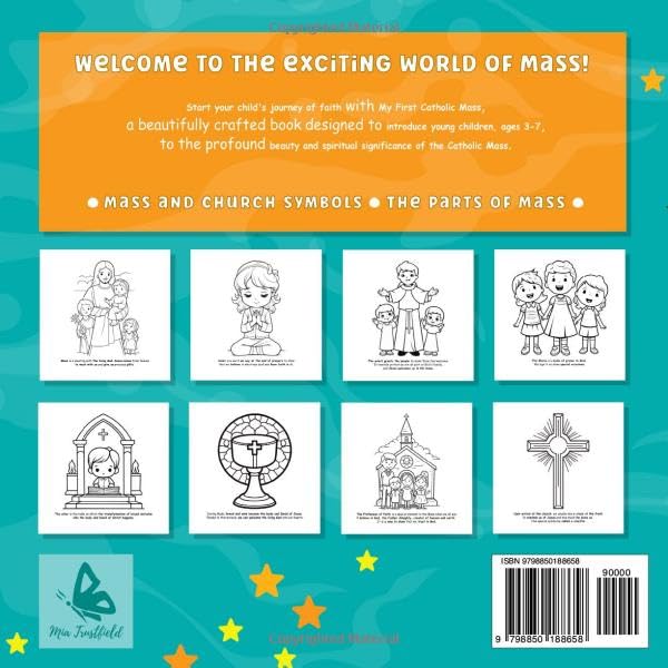 My First Catholic Mass Book for Children Ages 3-7 Helping Kids Understand Prayer and Be Interactive: Coloring Book for a Toddler with Explanations of ... Service and Symbols (Catholic Kids Books) - Image 2