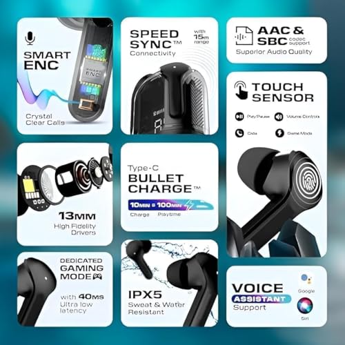 Image of Wireless Earbuds Bluetooth 5.3 TWS Earphones Full Touch Control Headphones Fast Stable & Connection Smart LED Headset Sports Bud Built-in Microphone Immersive Sound Quality Ensure