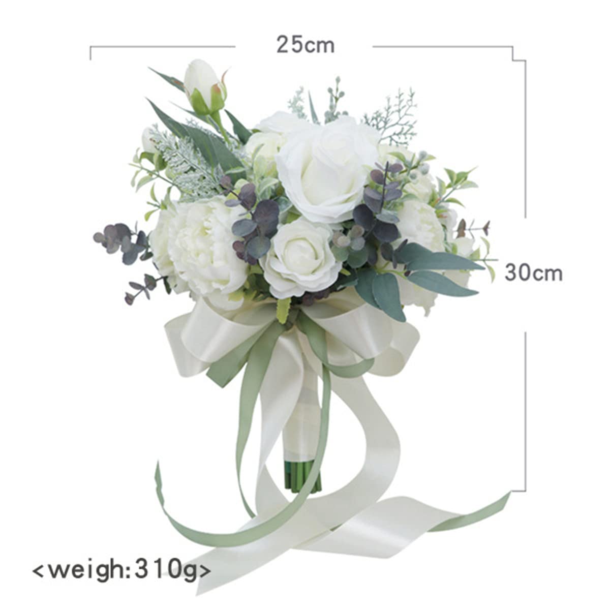 Hochzeit Bouquet Vintage Style Weiß Rose Braut Braut künstliche Bouquet Brautjungfer Hochzeit Dekoration Sträuße