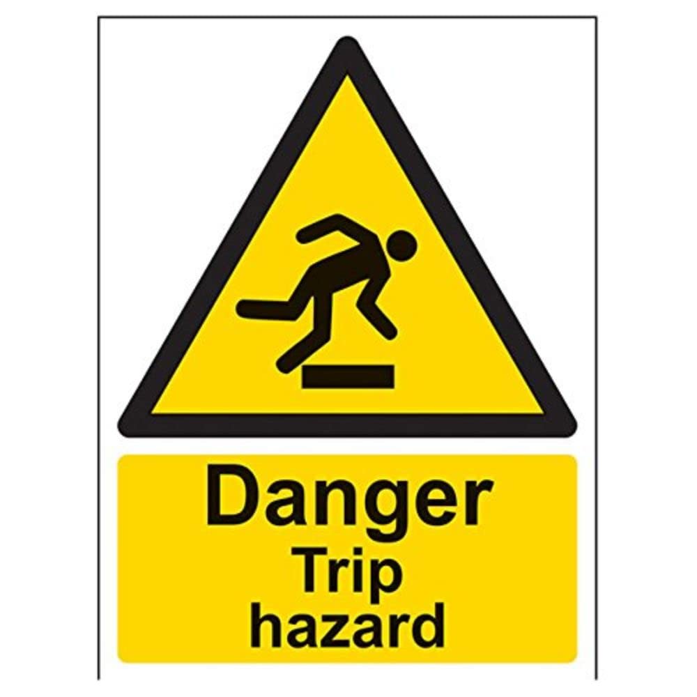 V Safety Danger Trip Hazard Warning Sign - 150mm x 200mm - Self Adhesive Vinyl