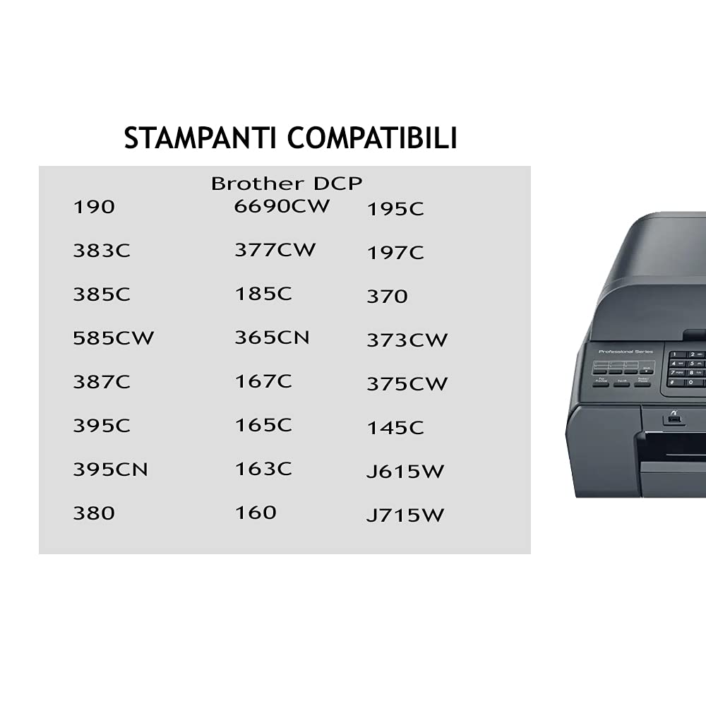 Jhaan LC-980 LC-1100 Compatibile Con Brother LC980 LC985 - Foto 6