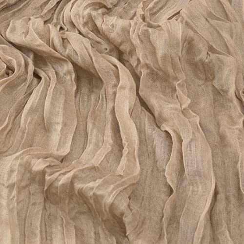 Mlmc 10Ft Nude Cheesecloth Table Runner 35X120 Inches Rustic Wrinkled Gauze Boho Table Runner For Bridal Shower Birthday Reception Decor #TOP5
