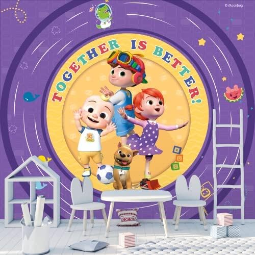 Miniatura 2 de JJ and His Brothers CoComelon - Papel tapiz para despegar y pegar, decoración de pared para niños CoComelon, decoraciones de Cocomelon para niños y