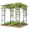 Grape Vine Trellis,Extra Large Garden Arch Trellis for Climbing Plants Outdoor-95.7?L?*61.6(W)*78.5(H) in,Heavy-Duty Metal Plant Support Trellis for Outdoor Yard Courtyard,Garden,Pavilions(25MM Pipe)