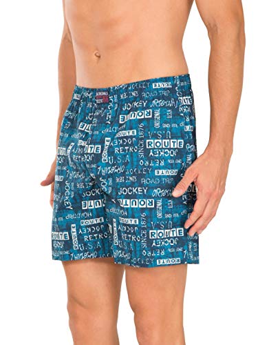 Image of Jockey US57 Men Super Combed Mercerized Cotton Woven Printed Boxer Shorts with Side Pockets (Prints May Vary)
