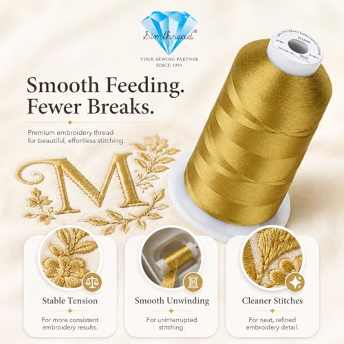 Image of Simthread 5000M 40WT Polyester Embroidery Thread, S033 | 5000M 40WT polyester thread feeds smoothly for machine embroidery, monograms, logos, patches and quilting.