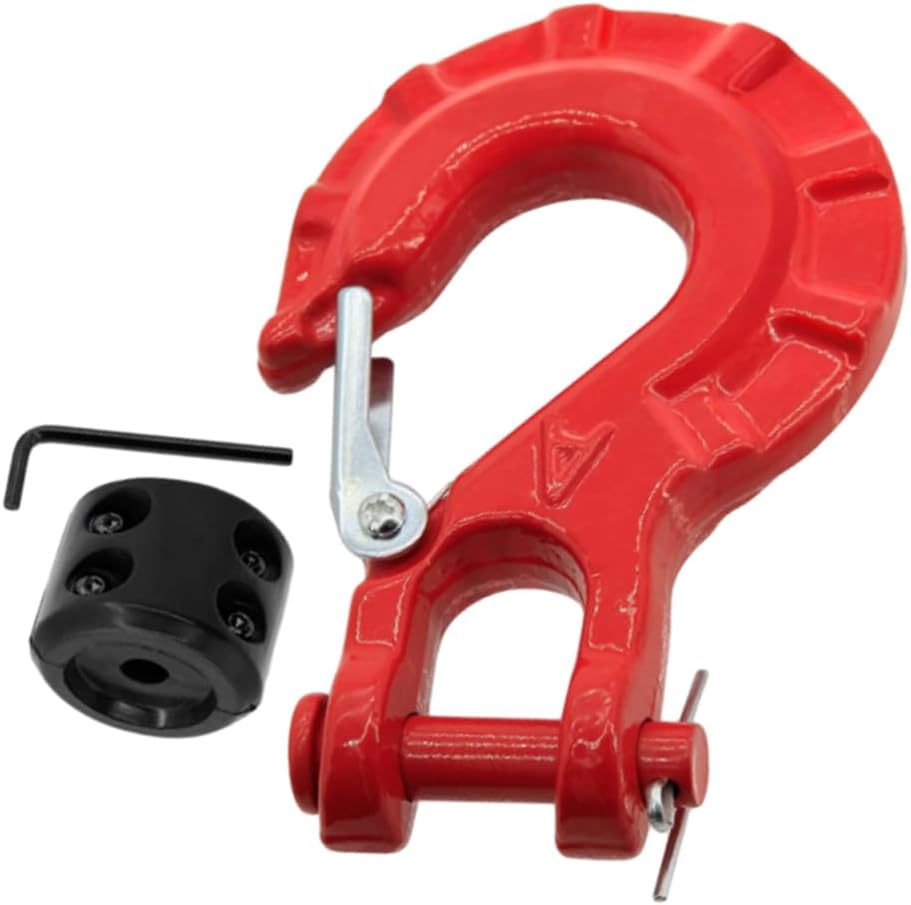 3/8" Heavy Duty Winch Hook Grade Steel Latch with Stopper for SUV Truck Van Boat 35,000 lbs Easy to replace(Black)