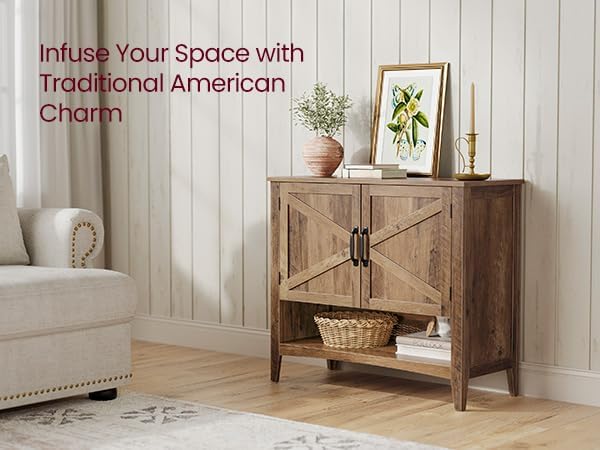 VASAGLE Shoe Cabinet, 3-Tier Shoe Storage Organizer, Shoe Shelf, Farmhouse Style, Freestanding Cabinet with Height-Adjustable Shelf, 13.8 x 31.5 x 27.6 Inches, Entryway, Honey Brown ULBC038B01